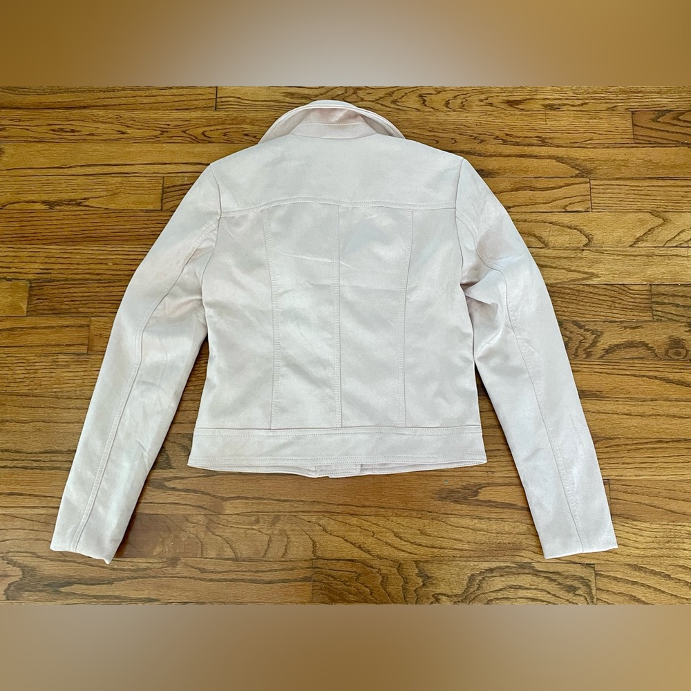 Philosophy Faux Suede Leather Moto Style Jacket Mauve Light Pink XS NWT - Picture 7 of 7